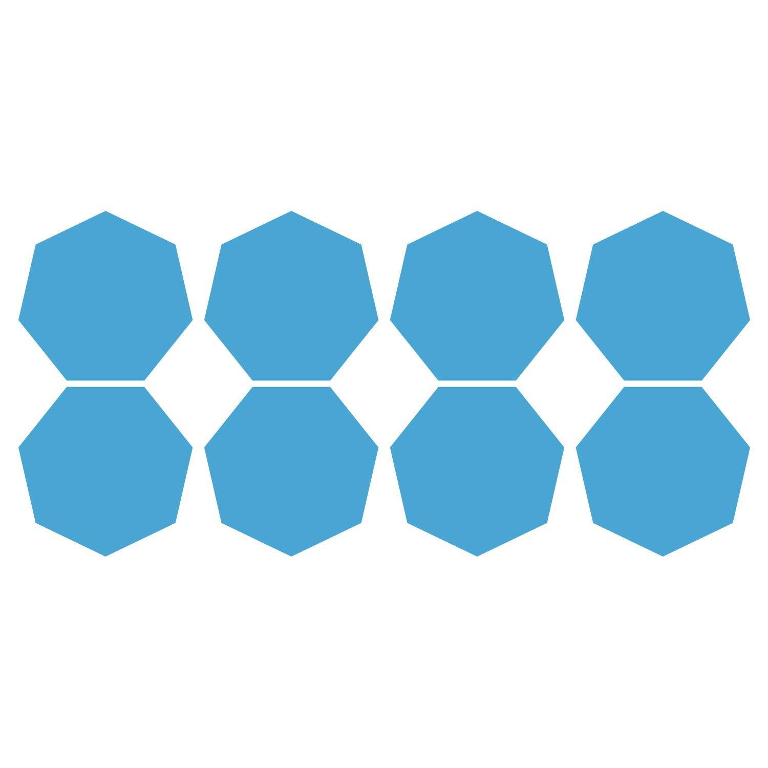 LiteMark 3.5 Inch Yellow Heptagon Decals - Pack of 18