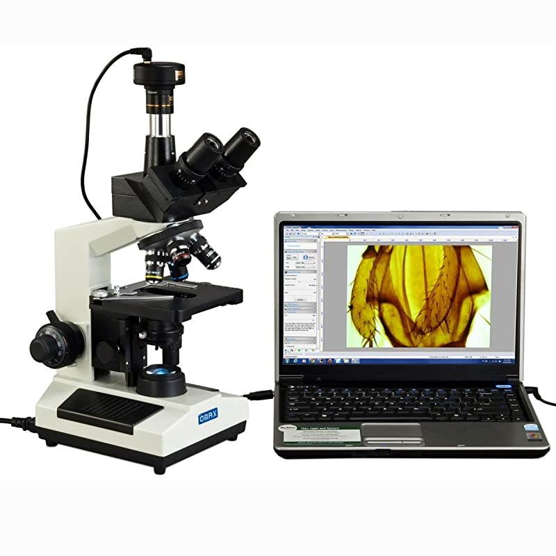 40X-2000X Compound Trinocular Replaceable LED Microscope with 3MP USB Camera