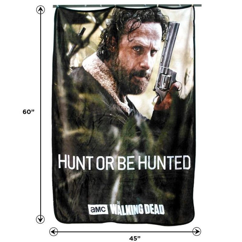 Just Funky Walking Dead Rick Grimes Hunt Or Be Hunted Lightweight Blanket | 45 x 60 Inches