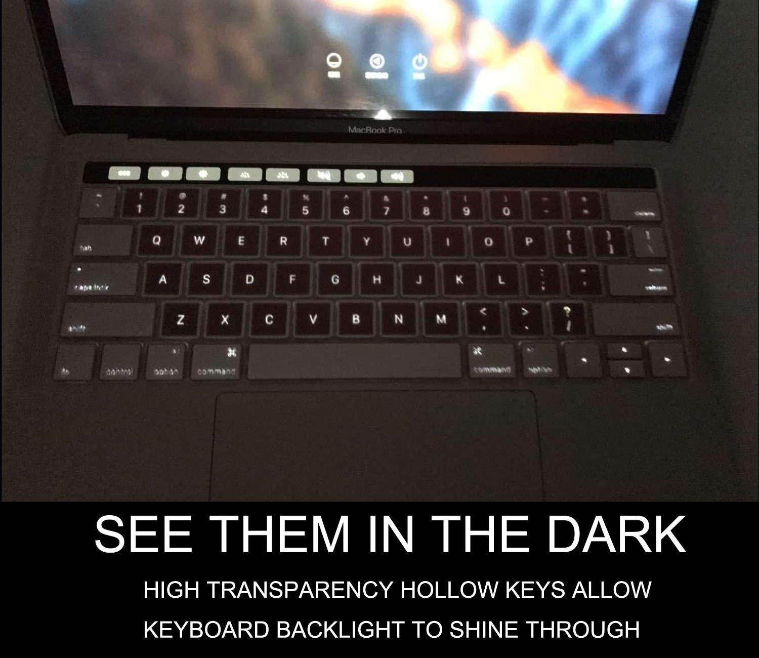 Rose Gold Keyboard Cover Protector for MacBook Pro 13/15 inch with Touch Bar(A1706/A1707/A1989/A1990,2016/2017/2018 Released)-US Layout