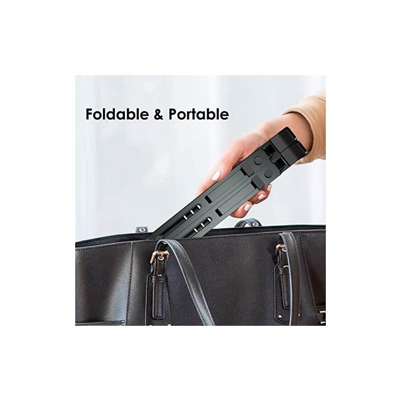 Upgraded Laptop Stand,  Adjustable Aluminum Notebook Stand for Desk with Magnet, Portable Foldable Laptop Holder Compatible with All 10-15.6in Laptops (Gray)