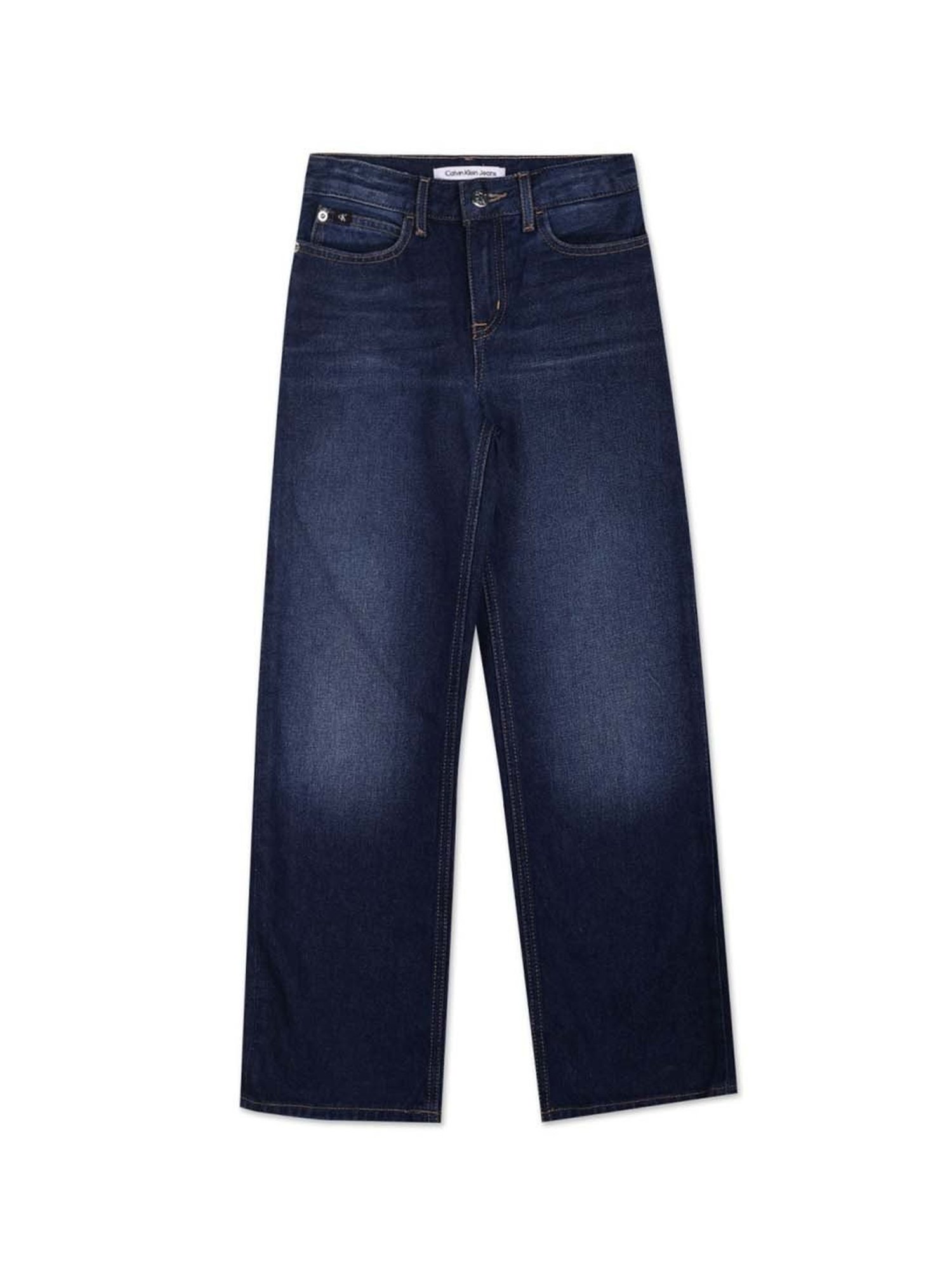 Calvin Klein Jeans Girls Blue Cotton Washed Jeans