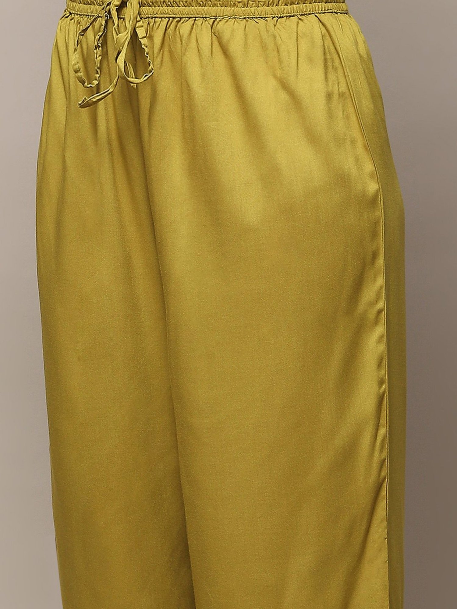 Biba Light Green Printed Kurta With Palazzo & Dupatta