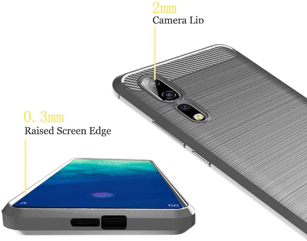 Dzxouui Compatible for ZTE Axon 10 Pro Case,Protective Phone Cover Shockproof Soft TPU Cases for ZTE Axon 10 Pro(DL-Black)