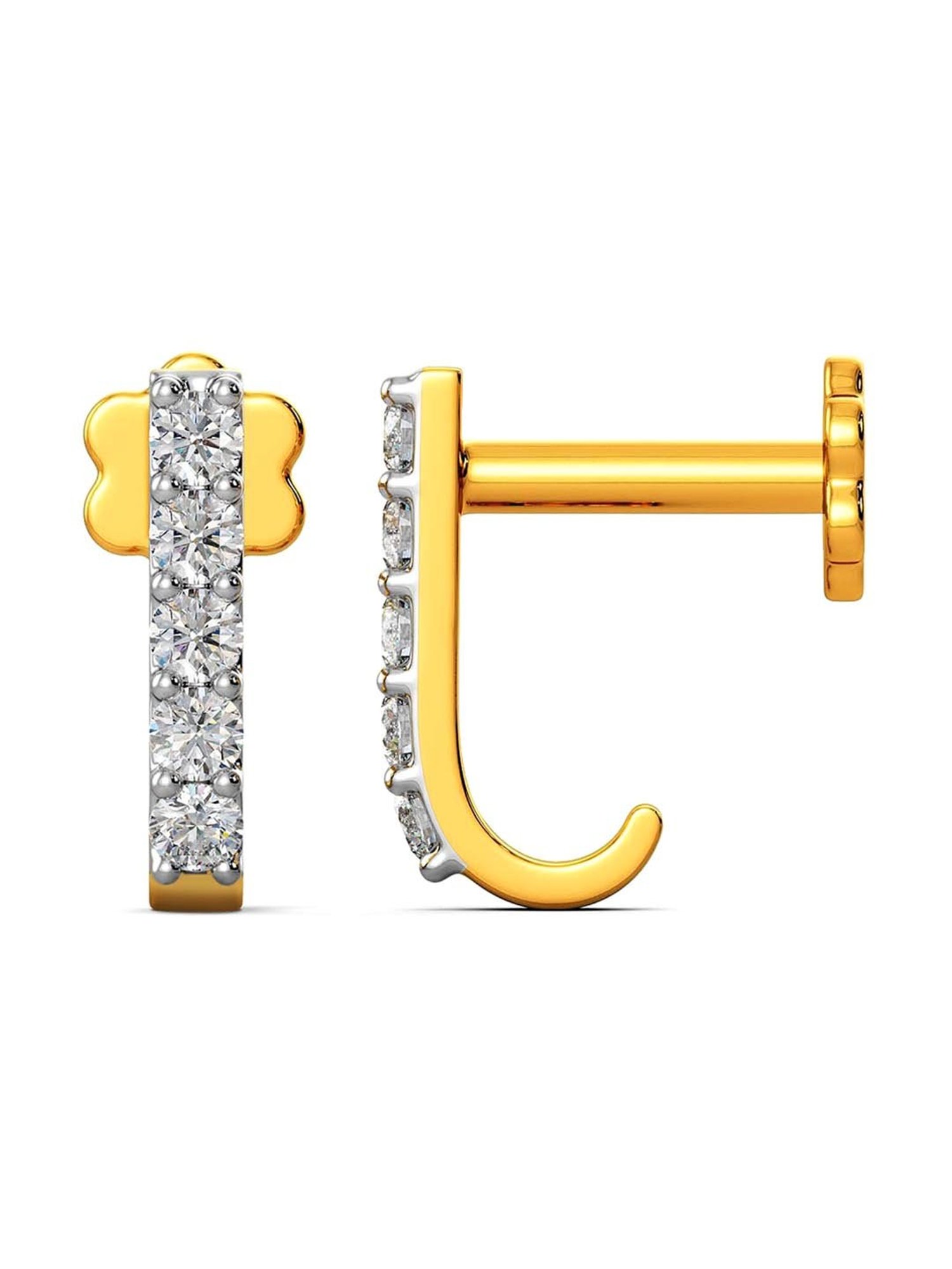 Joyalukkas 18k Yellow Gold & Diamond Hoop Earrings for Girls