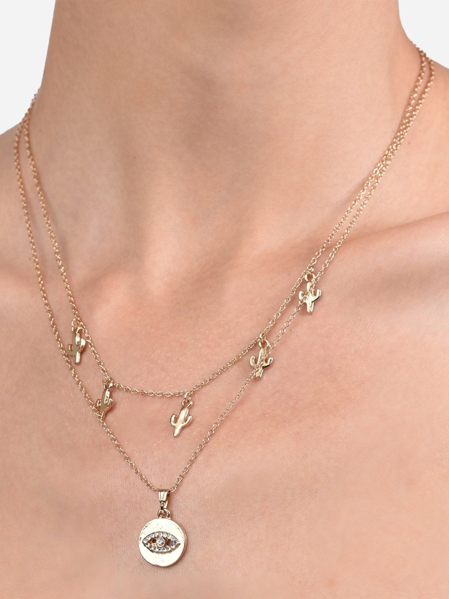 Zaveri Pearls Set of 2 Gold Tone Contemporary Chains -ZPFK15102