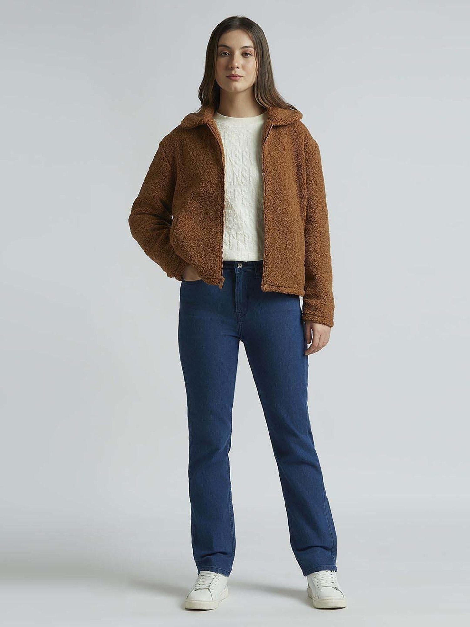 Pepe Jeans Brown Self Pattern Jacket