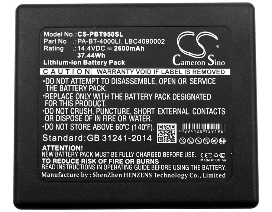 Battery Replacement for Brother RJ4030 PT-D800W PTP900W P touch P 950 NW RuggedJet RJ RJ-4040 TD-2130N PT-P950NW TD-2130NSA RJ4040 PT-E850TKW LBC4090002 LBF3250001 PA-BT-4000LI HP25B LBD709-001