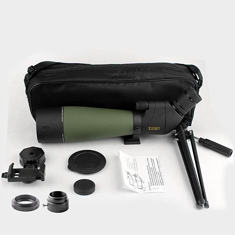 Updated Spotting Scope with Tripod, Carrying Bag - BAK4 Angled Scope  Shooting Hunting Bird Watching Wildlife Scenery (with Phone Mount+SLR Mount compatible with Nikon)