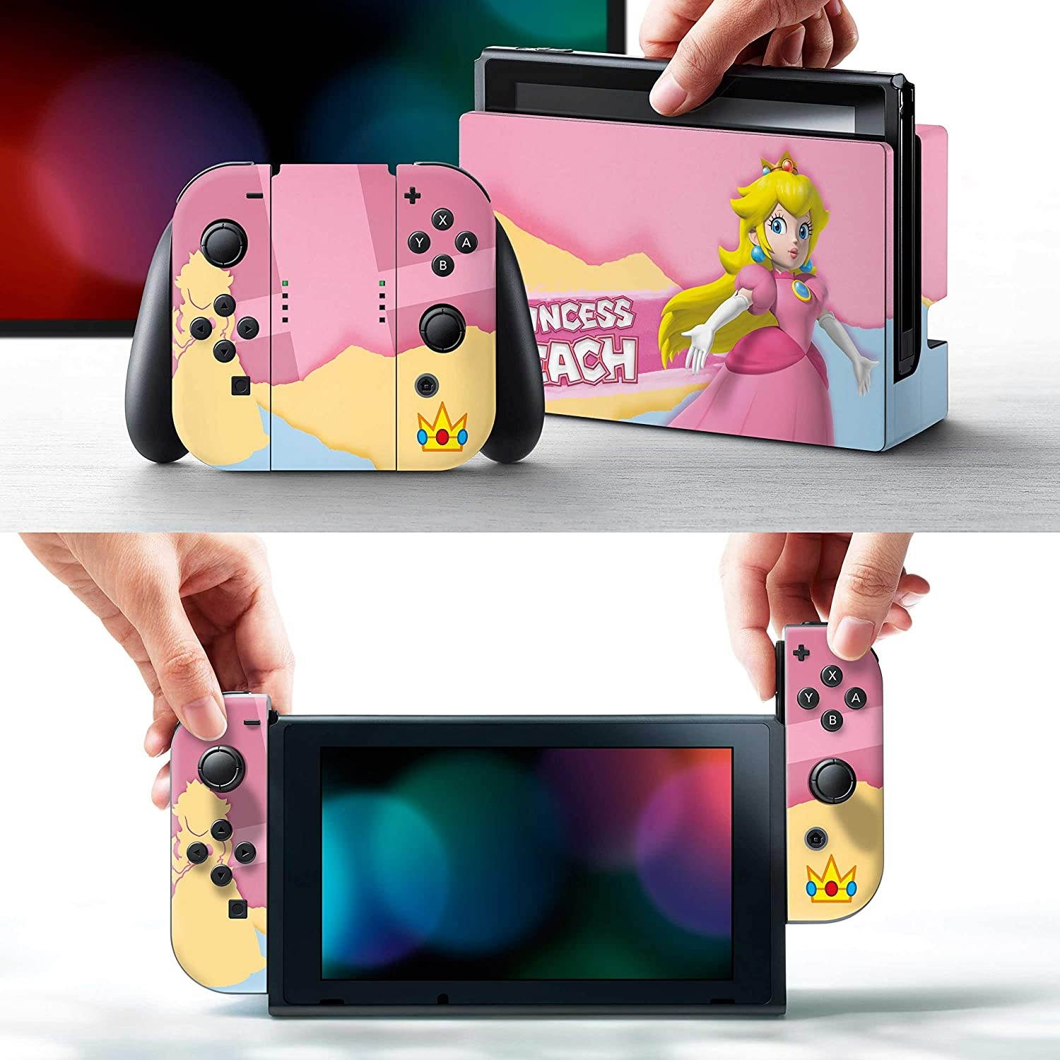 Controller Gear Nintendo Switch Skin & Screen Protector Set - Super Mario - "Princess Pastels" - Nintendo Switch