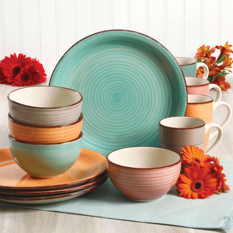 Gibson Home 12pc Stoneware Color Vibes Dinnerware Set