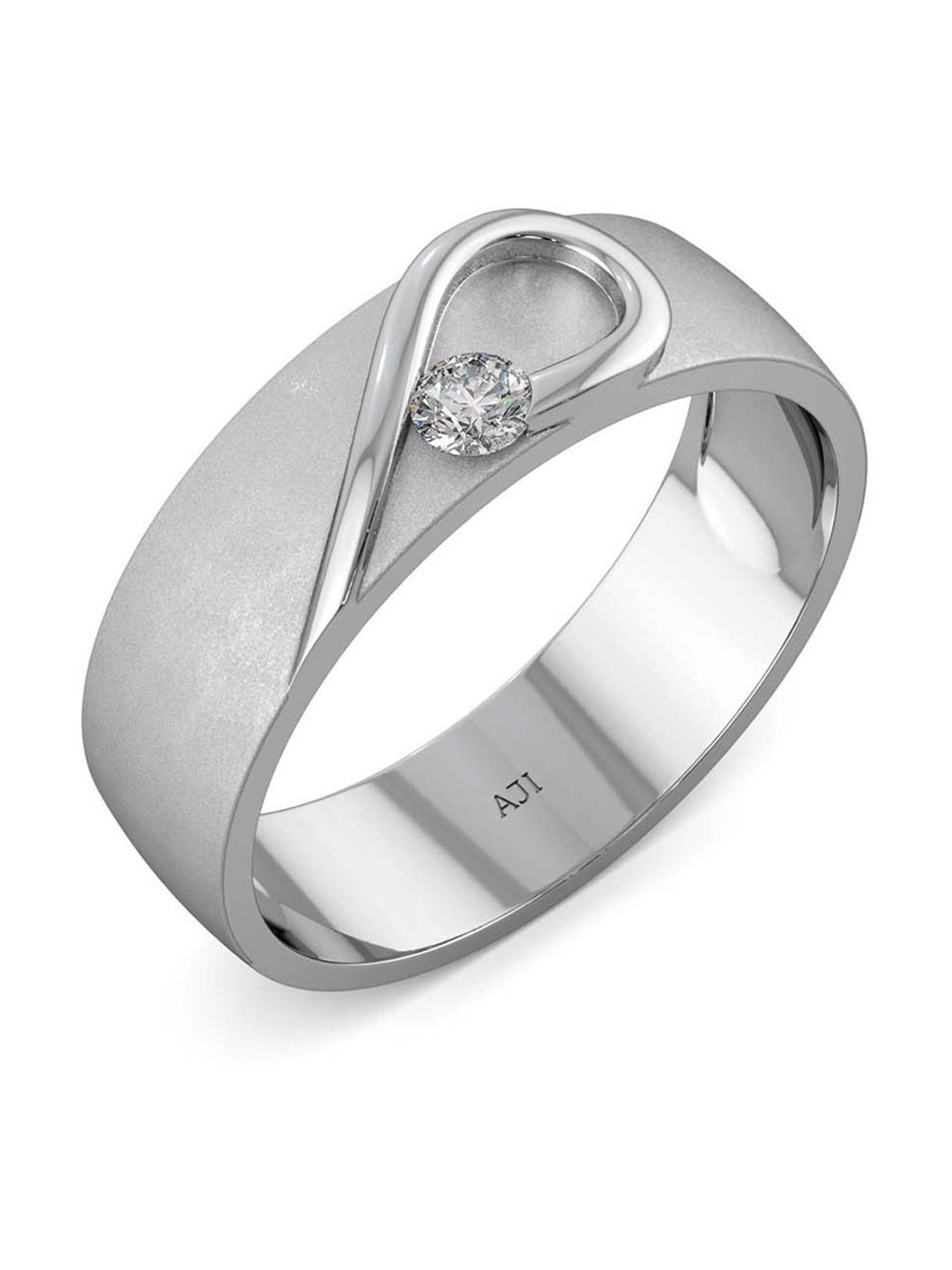 Joyalukkas Polished Extravagant Men's Platinum Ring