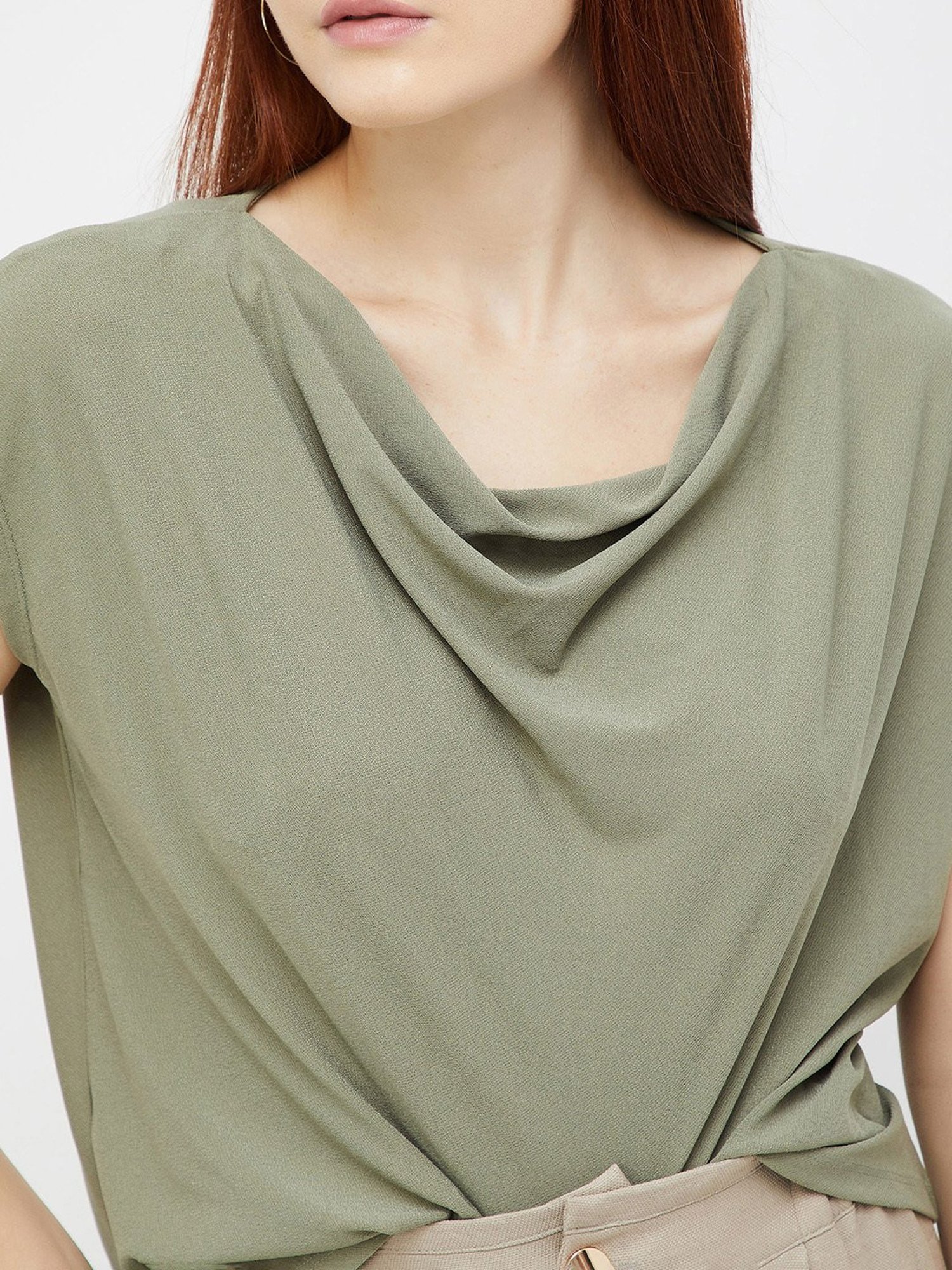 Code by Lifestyle Sage Green Regular Fit Top