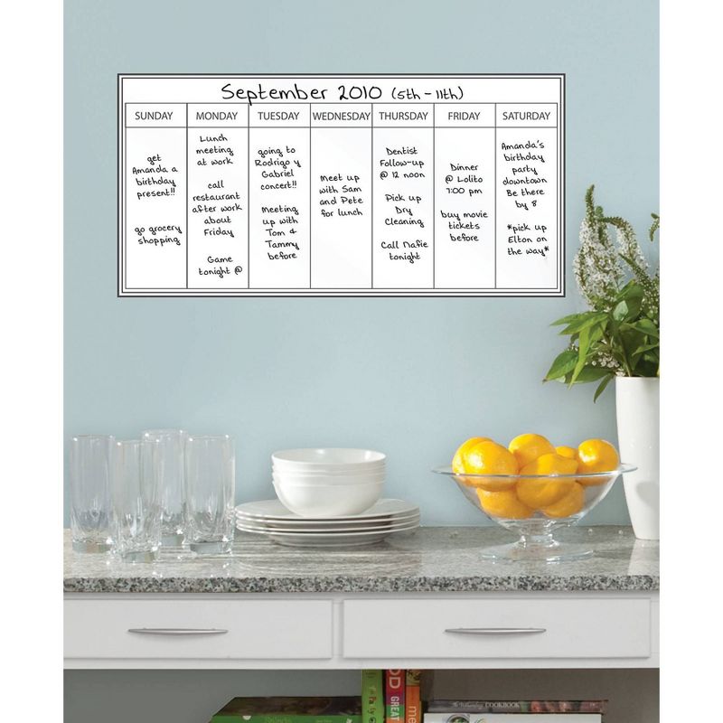 Wall Pops!  Dry Erase Calendar Decal Weekly - White