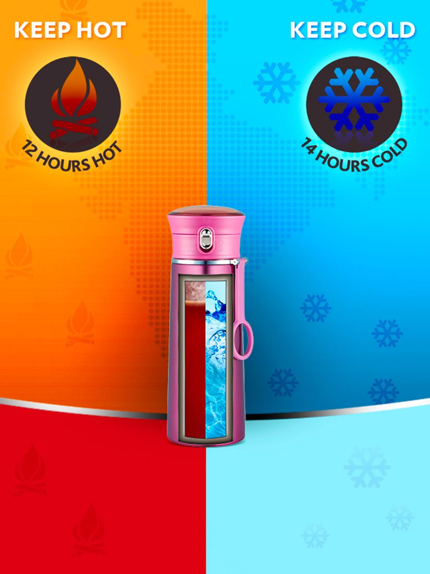 Borosil Purple Stainless Steel Hydra Travelease Vacuum Insulated Flask Water Bottle - 360 ml