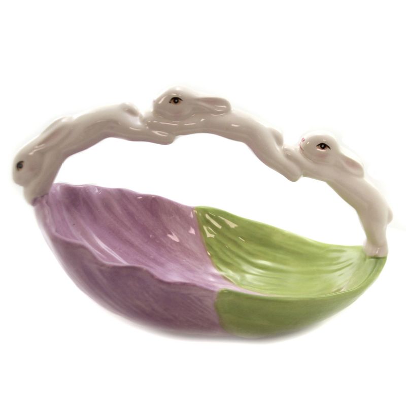 Tabletop 6.0" Bunny Jumping Basket Candy Dish Easter Cosmos Gifts Corp.  -  Serving Bowls