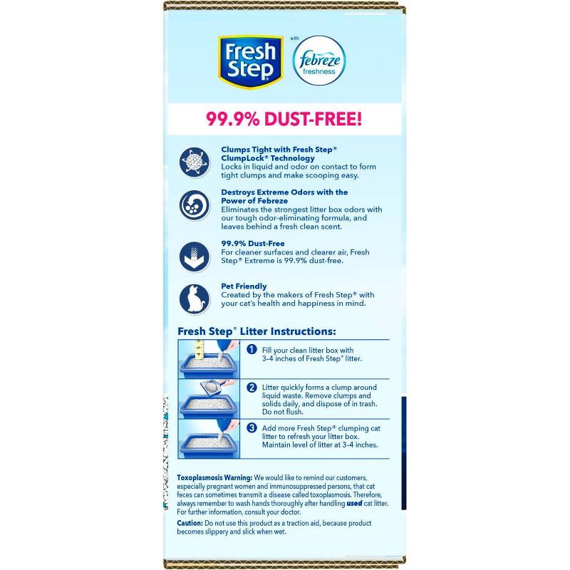 Fresh Step Lightweight Extreme Scented Litter with the Power of Febreze Clumping Cat Litter- 15.4lb