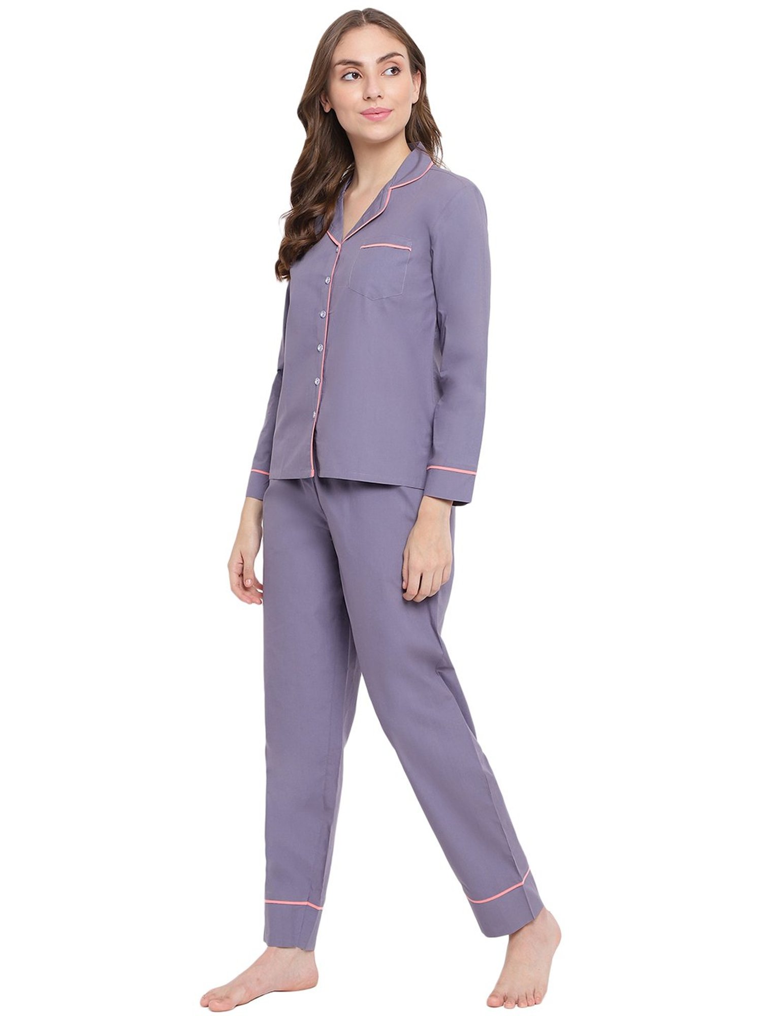 La Intimo Grey Shirt With Pyjamas