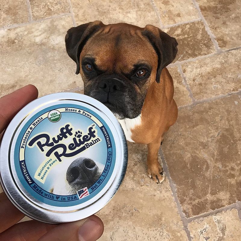 Pawstruck Ruff Relief Organic Nose & Paw Balm for Dogs | Natural, Made in USA Dry Cracked Skin Soother | Snout & Foot Pad Moisturizer - 1 Tin(s)