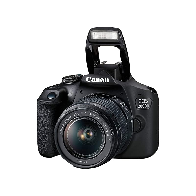 EOS 2000D / Rebel T7 with 18-55mm 18-55mm f/3.5-5.6 is II Lens - Pro Bundle Includes: Extreme 32GB SD, Slave Flash, Tripods, Gadget Bag, UV Filter and More