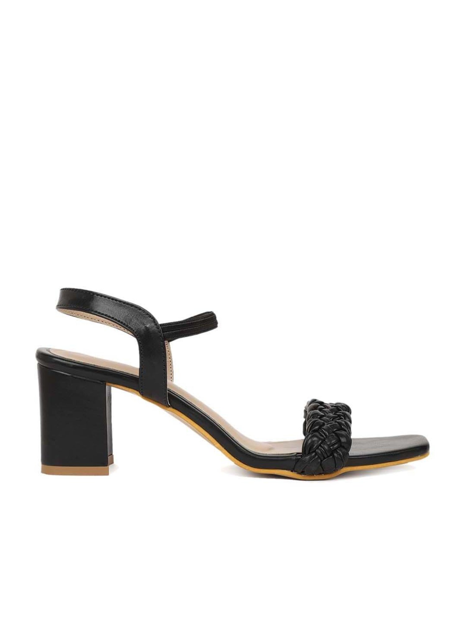 Iconics Women's Black Ankle Strap Sandals