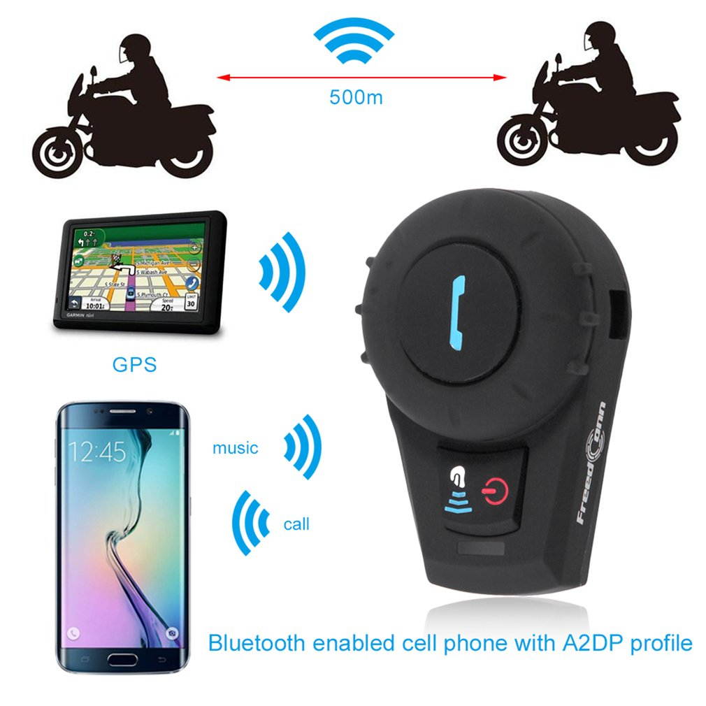 500M Bluetooth Intercom Motorcycle Motorbike Helmet Intercom Bluetooth Interphone Headset Motorcycle Helmet Intercom Handfree