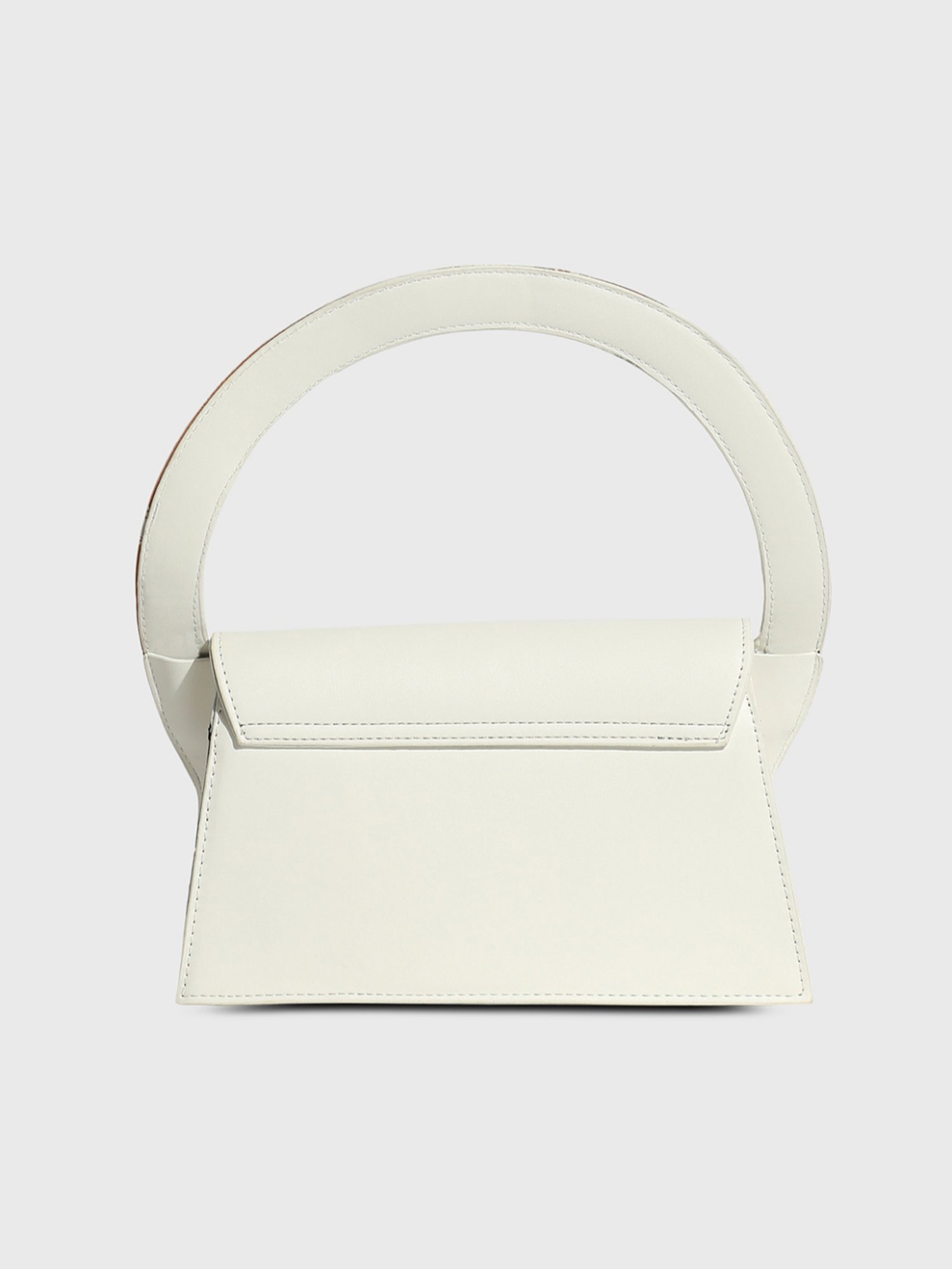 HauteSauce White Medium Leather Handheld Handbag