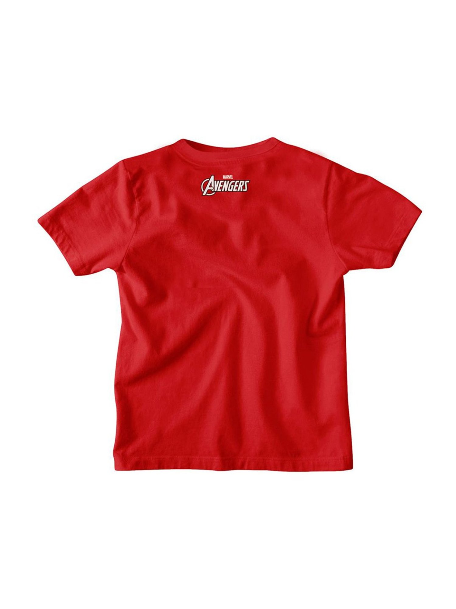 Bonkids Kids Red Cotton Printed Iron Man T-Shirt