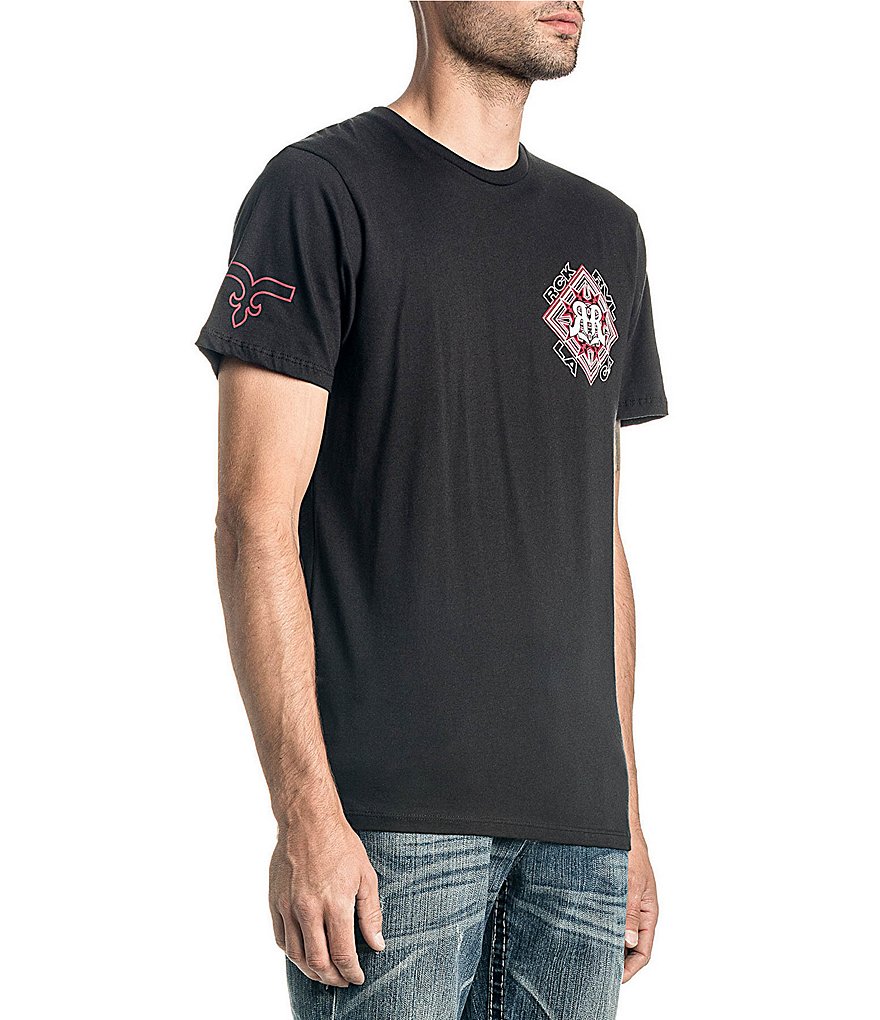 Rock Revival Short-Sleeve Double R Logo Graphic Paisley T-Shirt