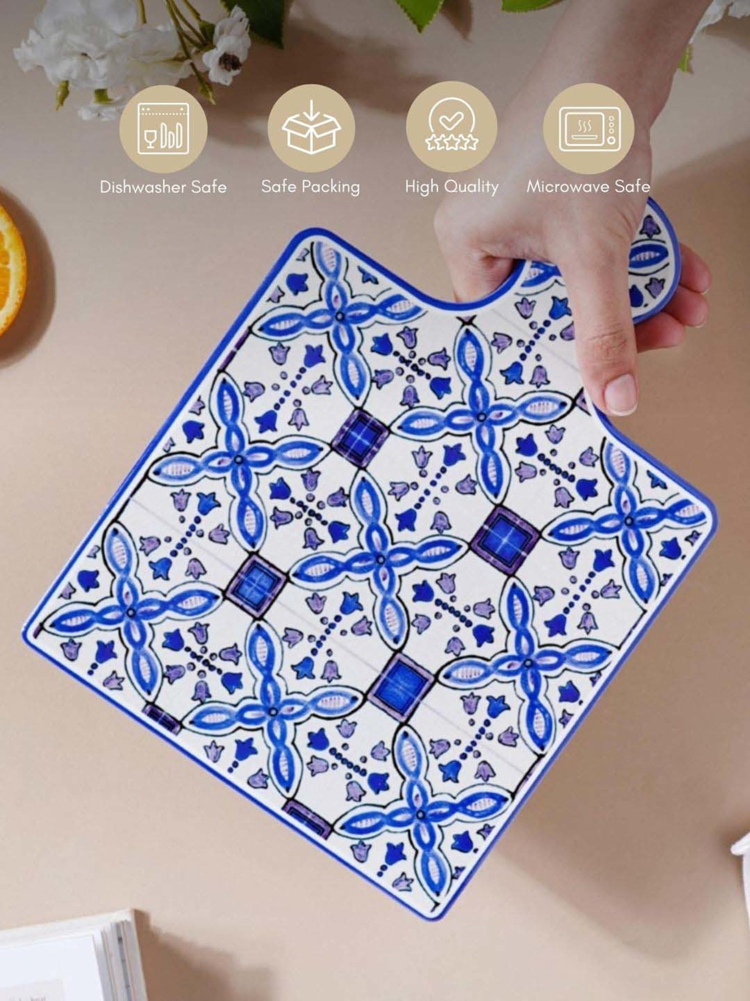 ICRAFT Multicolor Mdf Mor Series Trivets - Set of 4