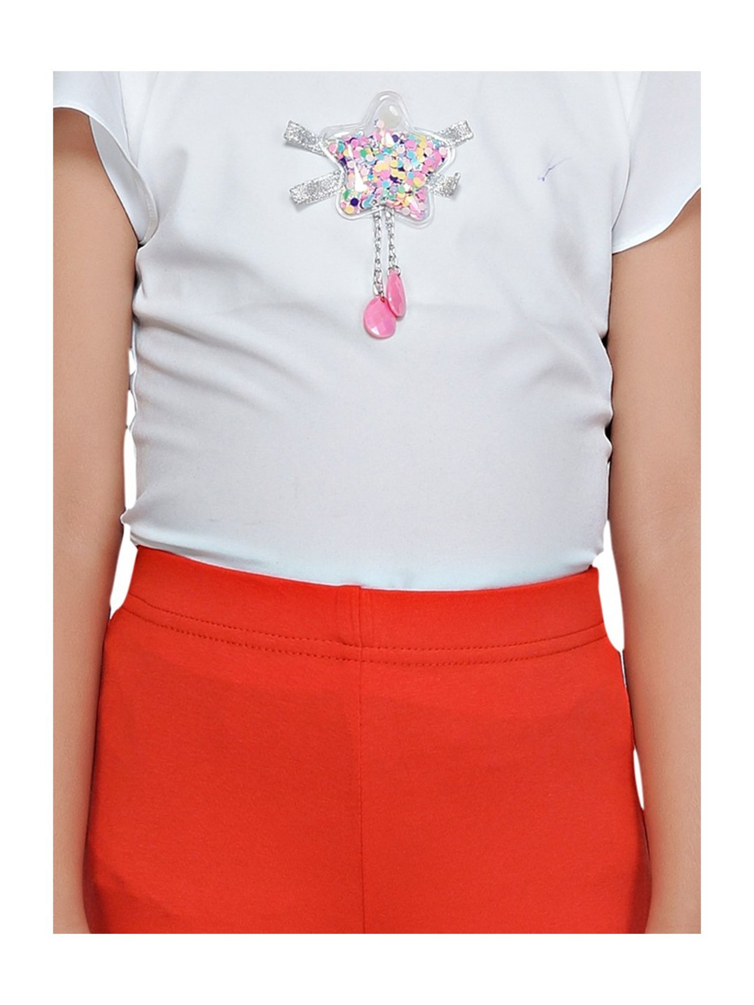 Tiny Girl Orange Solid Leggings