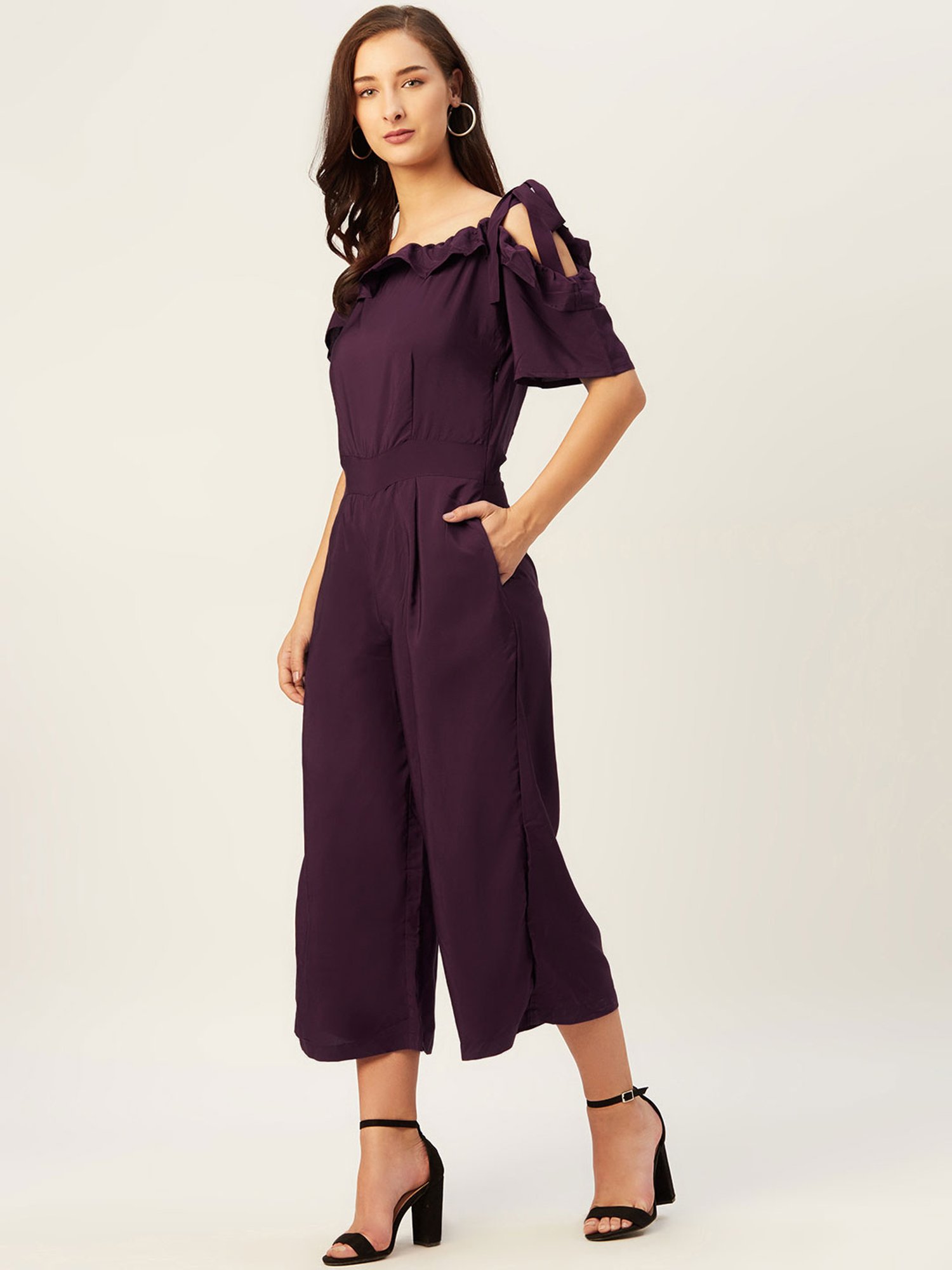 Belle Fille Wine Midi Jumpsuit