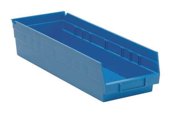 QUANTUM STORAGE SYSTEMS QSB104BL Blue Shelf Bin, 17-7/8"L x 6-5/8"W x 4"H