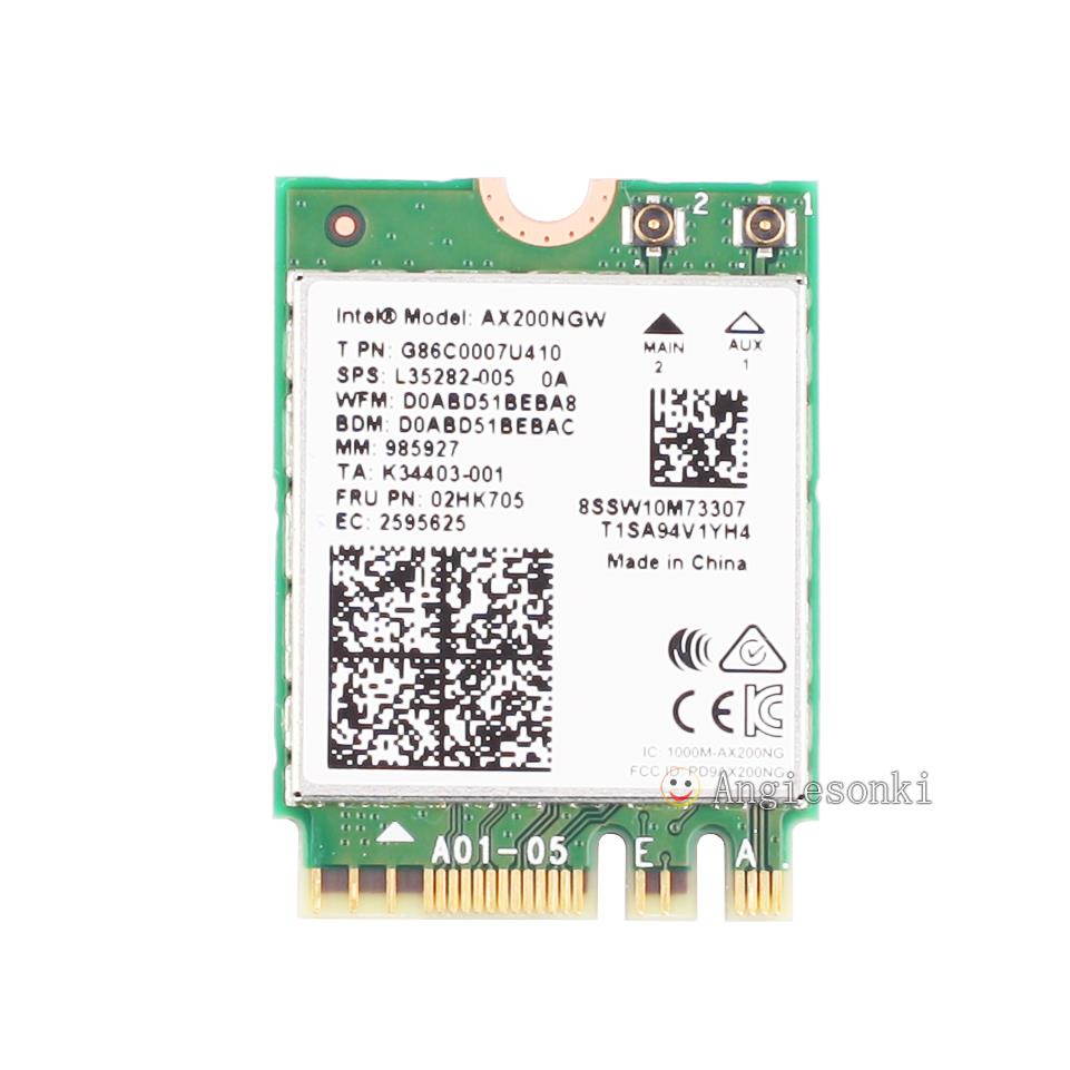 Dual band 2.4Gbps Intel Wi-Fi 6 AX200NGW 802.11ax/ac MU-MIMO 2x2 Wifi AX200 NGFF M.2 Bluetooth 5.0 Network Wlan Card+Antenna