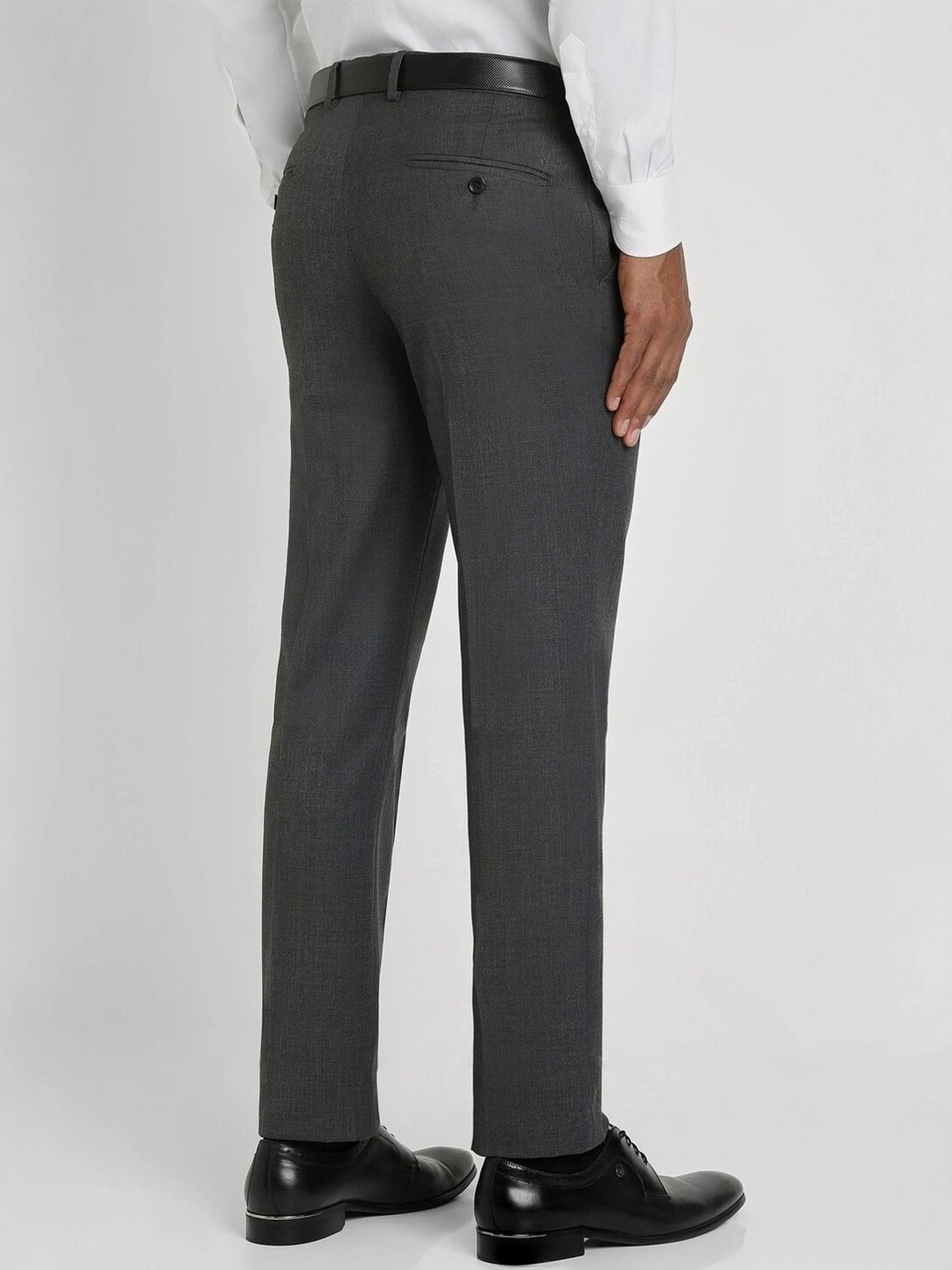 Allen Solly Grey Slim Fit Texture Trousers