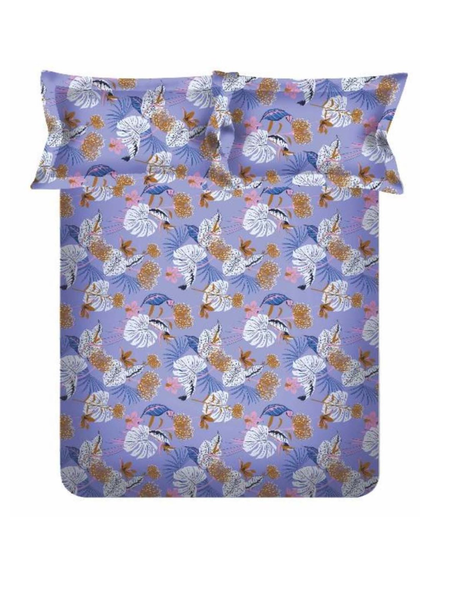 SWHF Purple & Brown Cotton 113 TC Double Bedsheet Sets