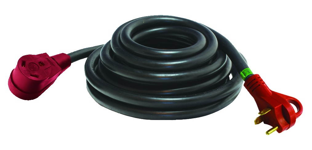 valterra mighty cord rv 30-amp extension cord, 50-foot power extension cord, red