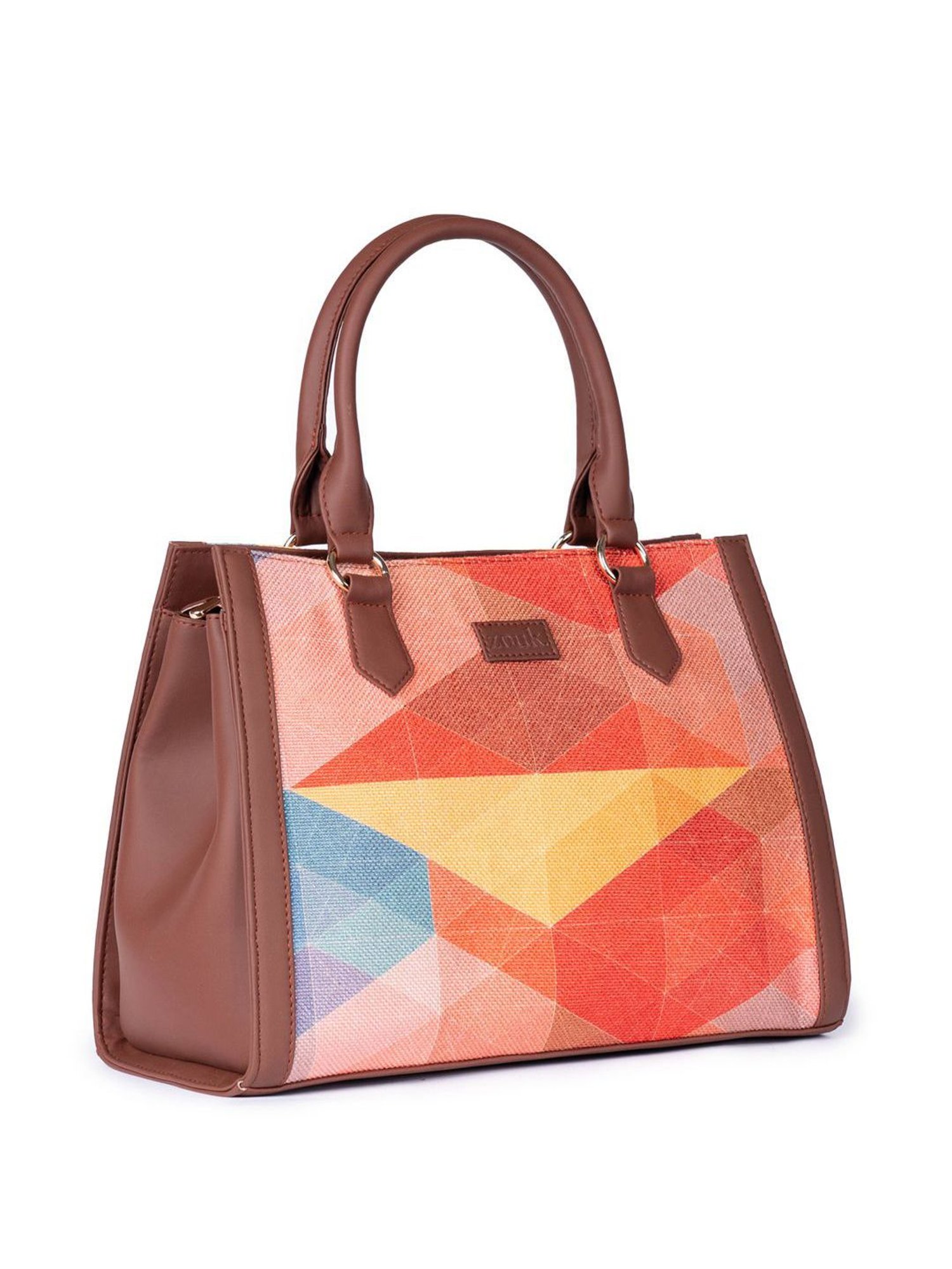 ZOUK Geo Optics Classic Multicolor Printed Medium Handbag