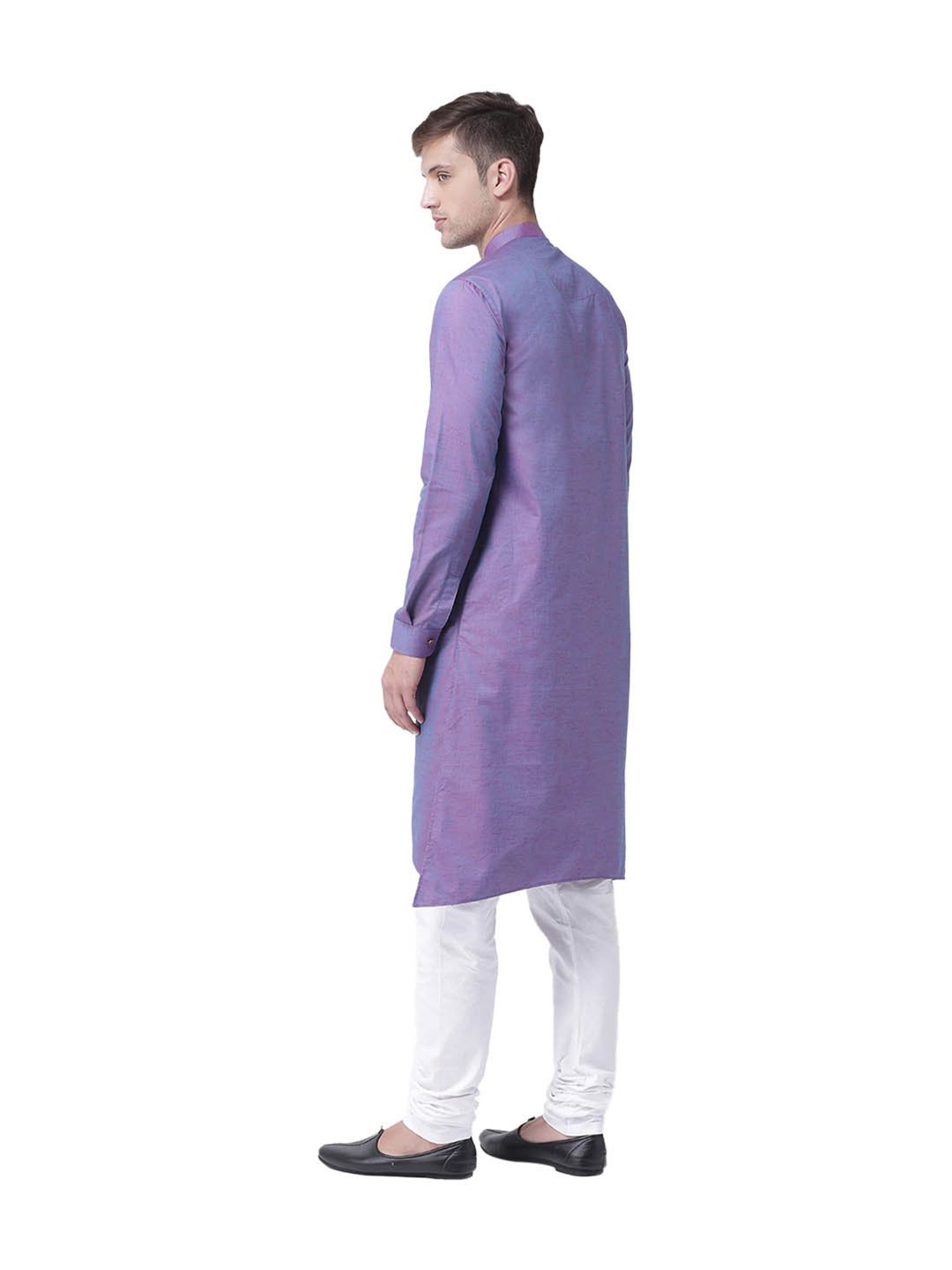 Tabard Indigo & White Full Sleeves Cotton Kurta & Churidar Set