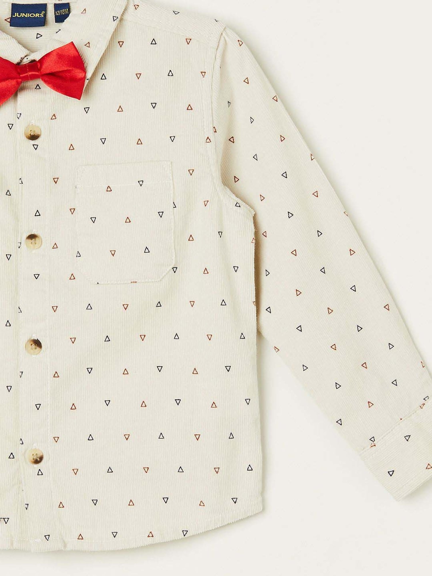 Juniors by Lifestyle Beige Cotton Printed Full Sleeves Shirt