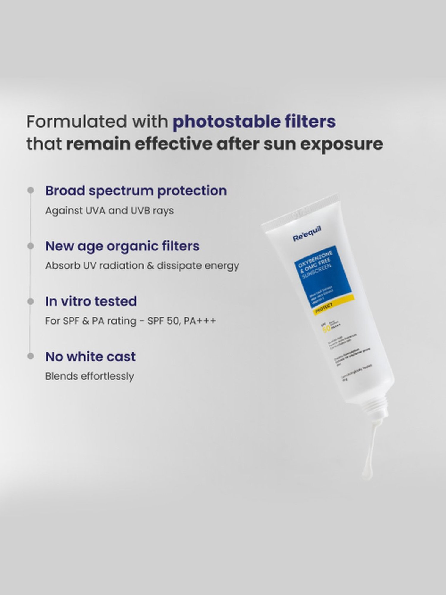 Re'equil Oxybenzone Free Sunscreen Spf 50 - 50 gm