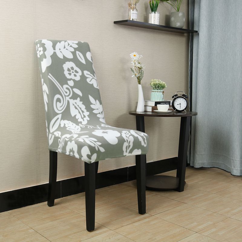1 Pc Polyester Spandex Stretch Vintage Style Floral Printed Dining Chair Slipcovers Multicolored  - PiccoCasa