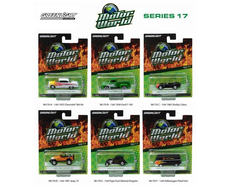 Motor World Series 17, 6pc Diecast Car Set 1/64 Diecast Model Cars by Greenlight