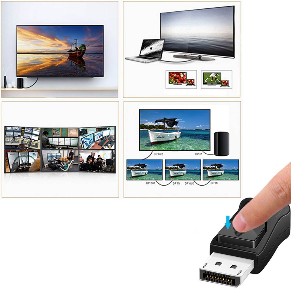 Moread Mini DisplayPort to DisplayPort Cable, 6 Feet, Gold-Plated Thunderbolt to DisplayPort (Mini DP to DP) Display Cable 4K Resolution Ready