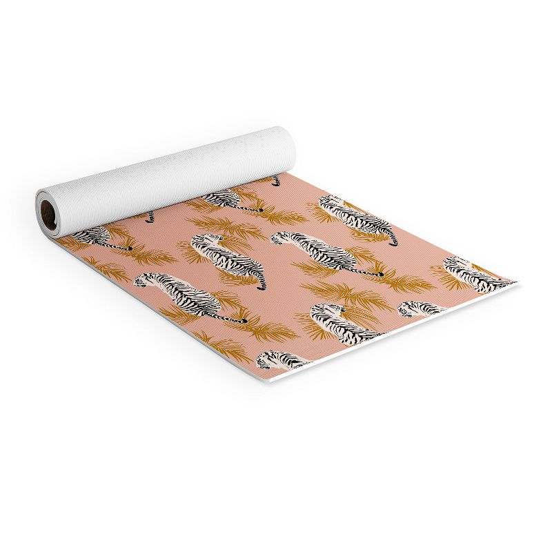 Alison Janssen PAISLEY TIGER SOFT PINK GOLD (6mm) 24" x 70" Yoga Mat - Society6