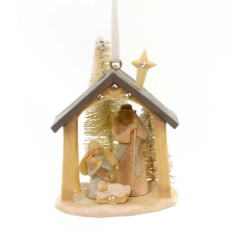 Foundations Nativity Hanging Ornament. Holy Family Creche  -  Decorative Figurines