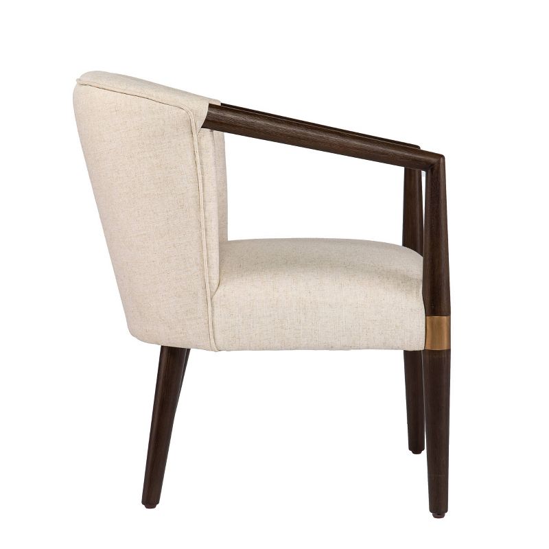 Berclun Upholstered Accent Chair White/Brown - Aiden Lane