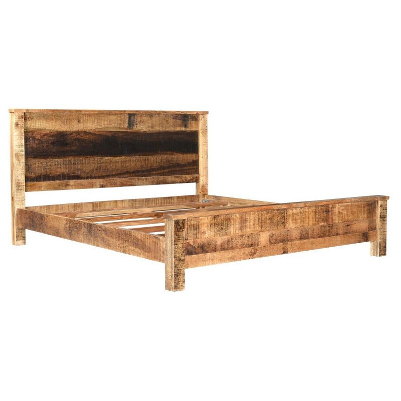 Agra Solid Wood Bed - Queen - Brown - Timbergirl