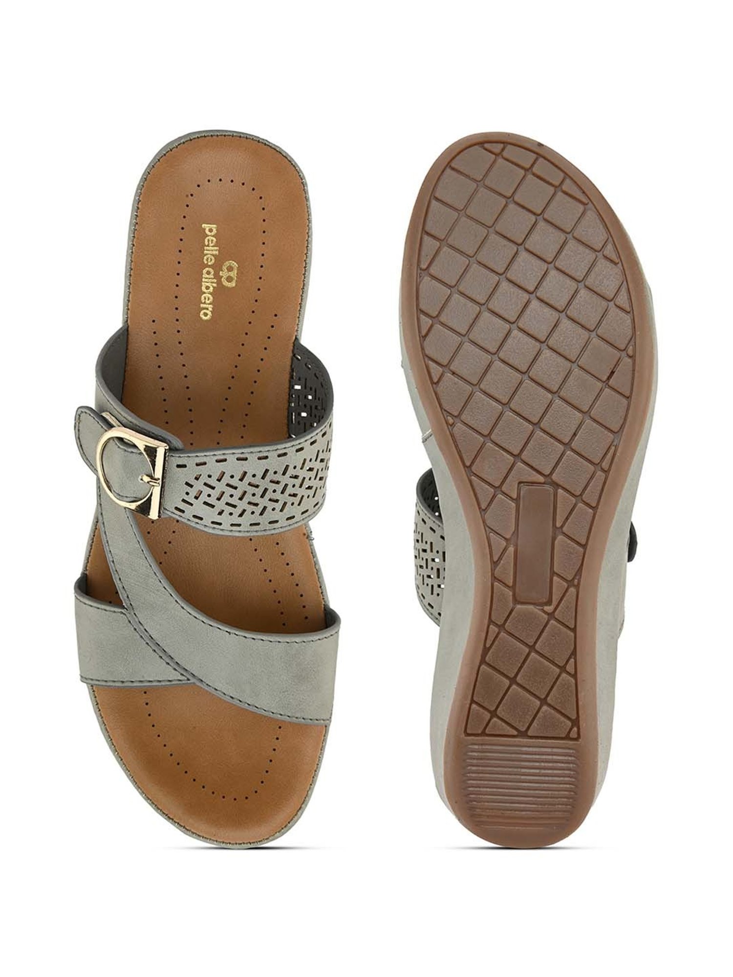 Pelle Albero Women's Grey Casual Wedges