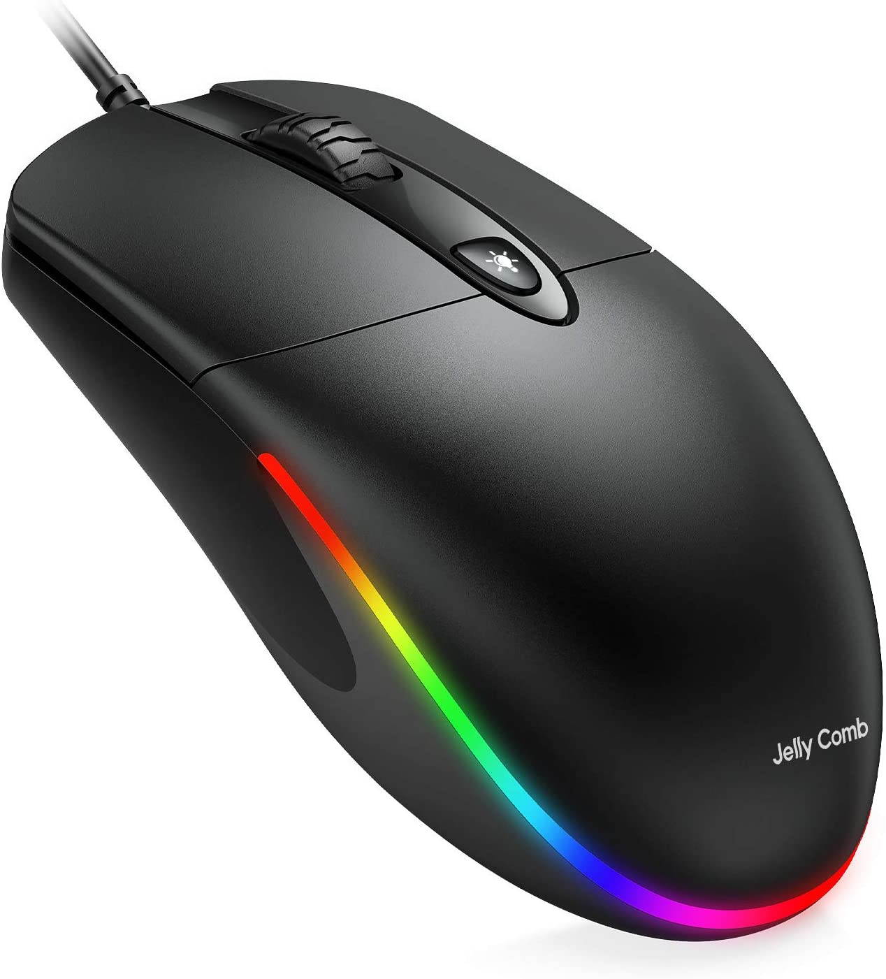 USB Wired Mouse,RGB Optical Silent Computer Mouse,1600 DPI Office and Home Mice,for Windows PC, Laptop, Desktop, Notebook-MS059 (Black)
